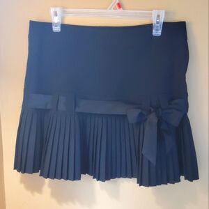 Promod Black Mini Skater Skirt with Tie Front